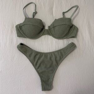 Dippin Daisys Texture Green Bikini Set
